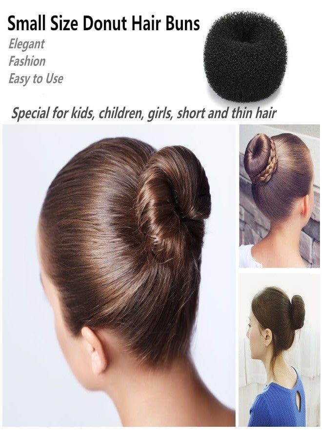 SQULIGT Extra Small Hair Bun Maker for Kids, 6 PCS Chignon Hair Donut Sock Bun Form for Girls, Mini Hair Doughnut Shaper for Short and Thin Hair (Small Size 2 Inch, Black) - Image 2